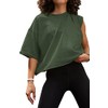 Workout Shirts for Women Loose Fit Graphite Green S