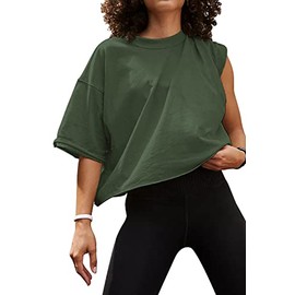 Workout Shirts for Women Loose Fit Graphite Green S