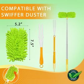 Yicotira Reusable Duster Refill Compatible with Swiffer Hand Duster - 360 Heavy Duty Dusters Refills - Microfiber Ceiling Fan Duster for Swiffer Dusters Extended Handle, 6 Pack(Handle is Not Included)