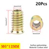 Qrity Pack of 20 Threaded Inserts Nuts, Screw Nuts, M6