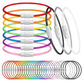 Flexible Steel Wire Keychain Cable (30 PCS 6 Inch), Multicolor Cable Stainless Steel Key Ring, Colorful Extendable Wire Keychain Cables for Keys, Luggage Tags, Kitchen Utensils & ID Badges