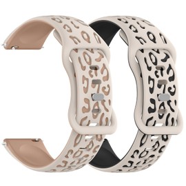 Meliya Silicone Watch Bands Quick Release 20mm 22mm Bands, Soft Silicone Rubber Sport Replacement Watch Strap for Women Men (Starlight/Milk Tea+Starlight/Black, 20mm)