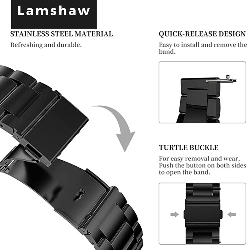 Lamshaw Compatible with Wahoo ELEMNT Rival Band, Quick Release Stainless
