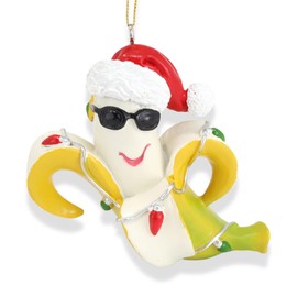 Cool Banana Christmas Tree Ornament, Funny Hanging Seasonal Decoration, 3.75 Inches