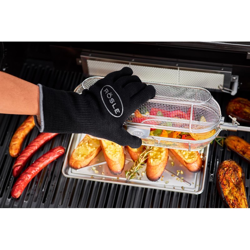 Rösle BBQ Stainless Steel Revolving Spit Grill Basket for Rotisserie