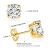 6 Pairs 14K Yellow Gold Plated Round Cut Clear Cubic