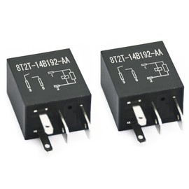 8T2T14B192AA 8T2T-14B192-AA 2 pcs 4 pin Multi Purpose Relay Compatible with Ford Compatible with F-150 Compatible with F-250 F-350 F-450 F-550 F150 F250 F350 F450 F550 Super Duty Fusion Expedition