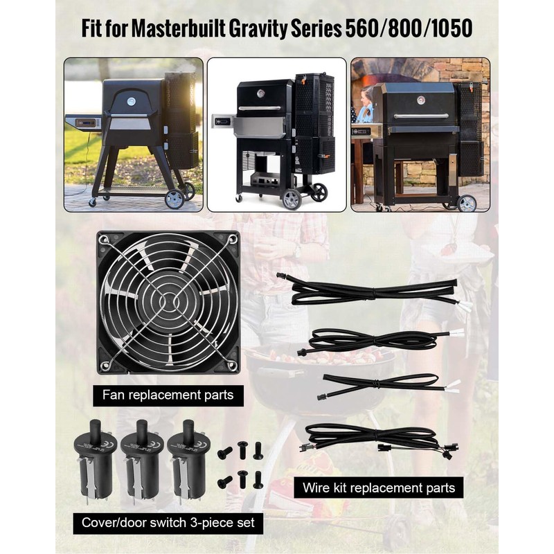 Fan and Lid/Door Switch Replacement Kit Compatible with Masterbuilt Gravity