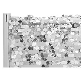 CVL 1 Pc, Large Payette Sequin 8Ft H X 52" W Drape/Backdrop Panel - Silver for Wedding, Baby Shower, Quinceanera/Sweet 16, New Years Bash, Anniversary Party