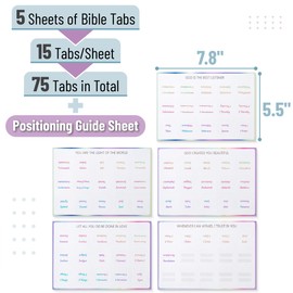 Mr. Pen- Bible Tabs, 75 Tabs, Holographic Laminated Bible Tabs for Women and Men, Bible Tabs for Study Bible, Bible Index Tabs, Bible Book Tabs, Bible Labels Tabs, Mr Pen Bible Tabs