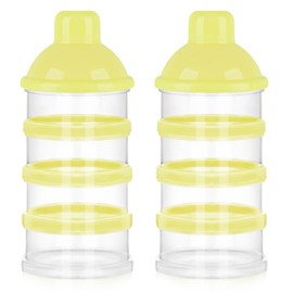 Accmor Formula Dispenser On The Go, 4 Compartments Stackable Formula Container for Travel, Baby Milk Powder Kids Snack Container, BPA Free ﻿