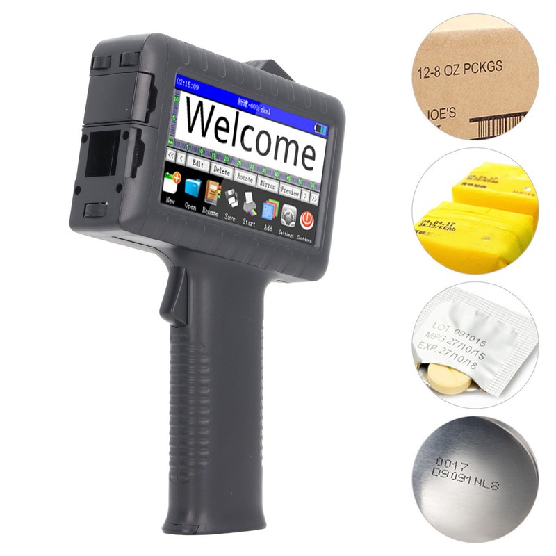 Handheld Inkjet Printer HD LED Touch Screen Support Multi Language