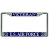 U.S. Air Force Veteran Chrome License Plate Frame