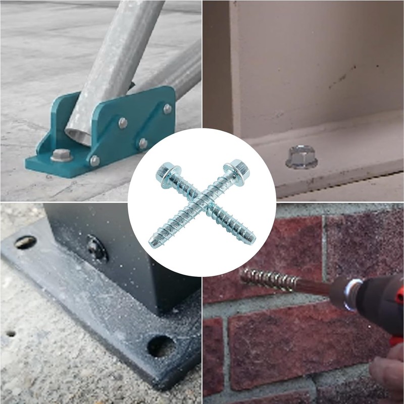 ORTAVA Concrete Screws Hex Head M8 x 60, Pack of