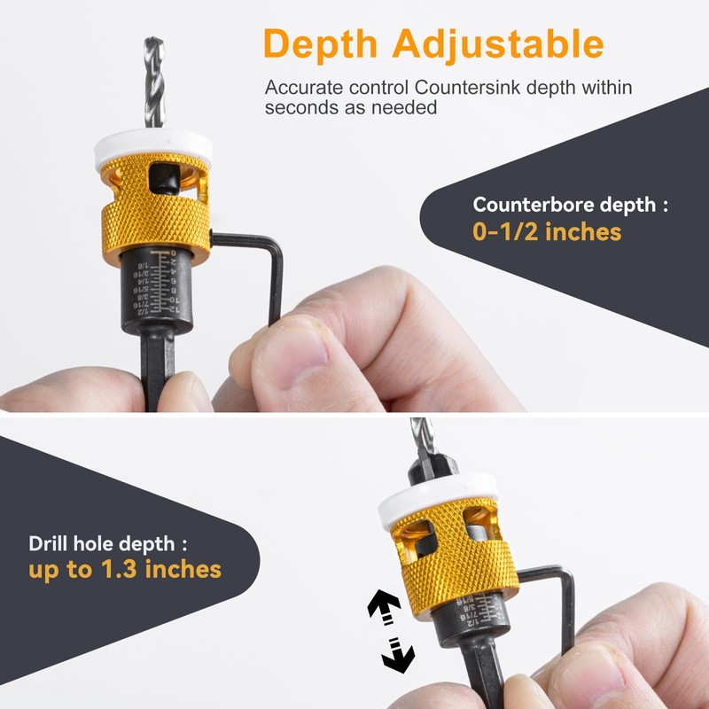 Countersink Drill Bit Set for Wood,17 PCS Counter Sink Drill