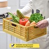 YQLDAHU 1-Pack Small Storage Crates, Golden Yellow Stackable & Foldable