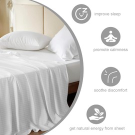 Grounding Sheets King Size, Grounding Bed Sheets with 15ft Grounding Cord for Better Sleep 76x80 Inch