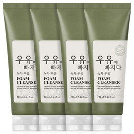 2+2 Fall in love with milk Grain green tea milk foam cleansing 220ml 4 packs / 2+2우유에 빠지다 곡물녹차 우유 폼클렌징 220ml 4개