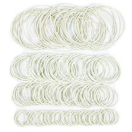 White Elastic Bands Heavy Duty 400Pcs Thick Rubber Bands 2.5/4/5/7CM Natural Strong Money Elastic Bands Wide Rubber Band Stationary Stretchable Bands for Home School Office Workshop Accessories