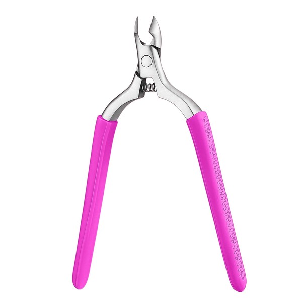 Cmetta Precision Cuticle Nippers Trimmer with Silicone Handles, Spring-Loaded Stainless