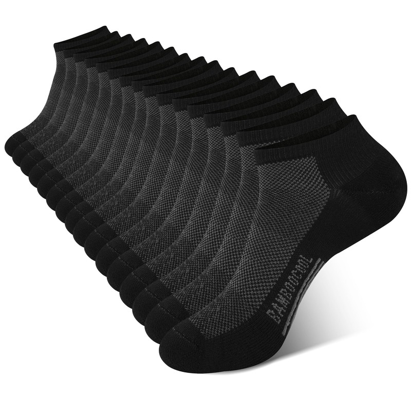 BAMBOO COOL Men's Athletic Ankle Socks Moisture Wicking, Anti-Odor Breathable