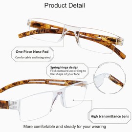 YEIN 2 Pairs Blue Ligth Blocking Reading Glasses for Men and Women Fashion Square Frame Readers(Tortoise,+3.50)
