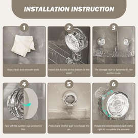 Corner Shower Caddy Suction Cup Shower Caddy No Drilling Shower Organizer Corner 10KG Heavy Loading Bathroom Shelf Removable Shower Rack with Drainage Holes Clear Shower Organizer Corner Suction Show