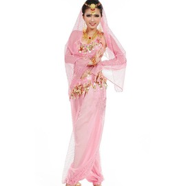 Women's Belly Dance Costume Set Indian Dance Performances Outfit, pink