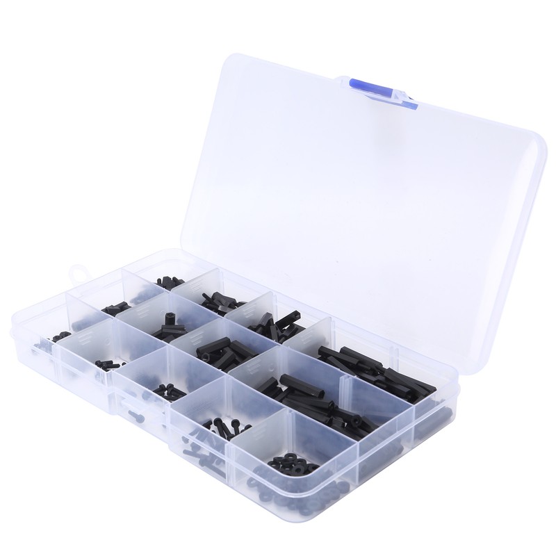 320pcs M2 Nylon Male to Female Hex Spacers Screw Nut
