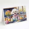 Caroline's Treasures DAC6763GCA7P Decorating Easter Bichon Frise Greeting Cards Pack