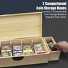 Mczxon Wooden Locking Currency Money Cash Tray with Coin Tray,