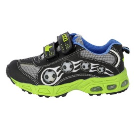 Lico Boys' Adrian V Low-Top Trainer, Black (Schwarz/Royalblau/Gruen), 8 Child UK