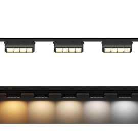 TuyuBEE 5 Color Linear H Track Lighting Heads H Type Track Light Heads Dimmable LED Track Lighting Fixtures Ceiling Spot Light, H Style Track Heads for H Track Lighting Rails, Black CRI90 12W 3 Pack