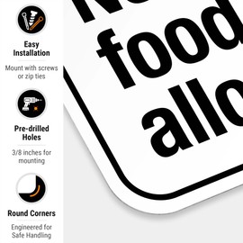 No Outside Food Or Drinks Allowed Sign, ANSI Notice Sign, (SI-5545) 18x24 Inches, 55 mil Thick HDPE (high Density polyethylene), Made in USA