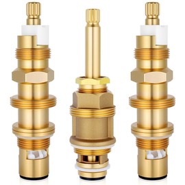 Fluronic 910-030 Shower Cartridge and 910-022 Diverter Stem Compatible with Price Pfister Shower Valve, Ceramic Disc Cartridge Replacement Compatible with Pfister Faucet Cartridge, Brass Construction