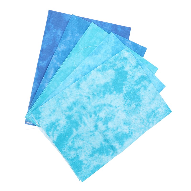 5Pcs Cotton Quilting Fabric Smudge Dyed 19.7in Long 17.7in Wide