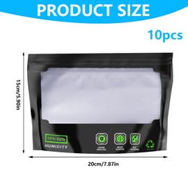 xiaoxianxian Pack of 10 Reusable Storage Bags, Dry Ferm Bag for 80 g, Humidor Bags with Moisture Control (58-62%) for Storing, Fermenting & Storing Herbs (15 x 20 x 5 cm)