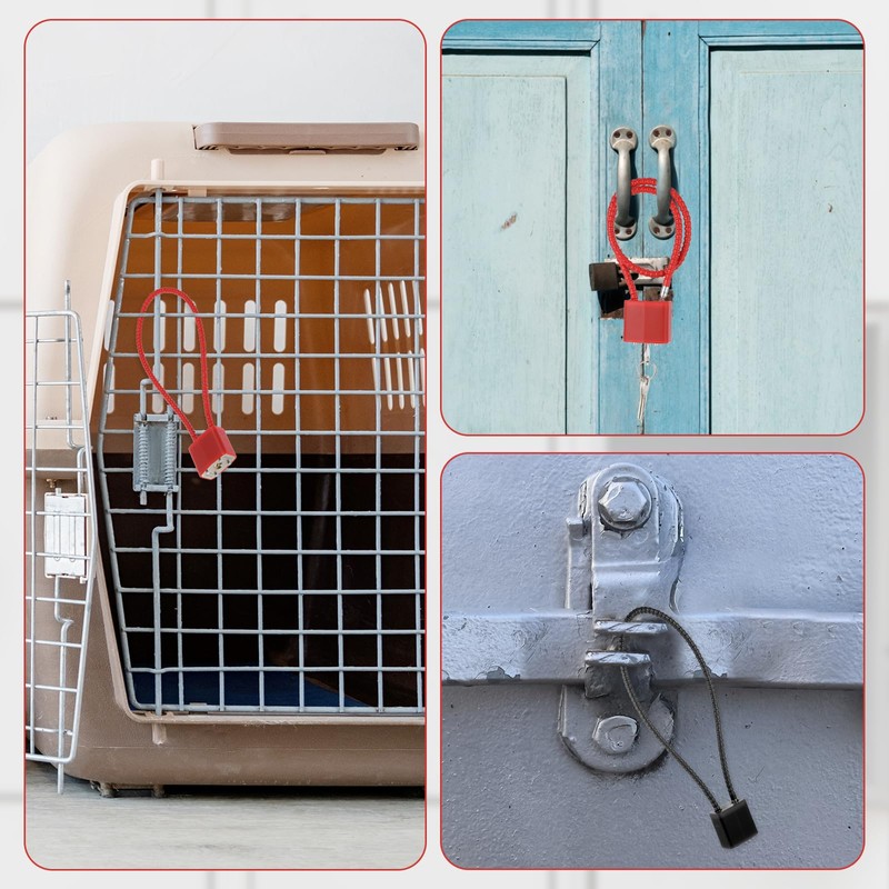 Pack of 2 Cable Lock with Key, Robust Padlock with