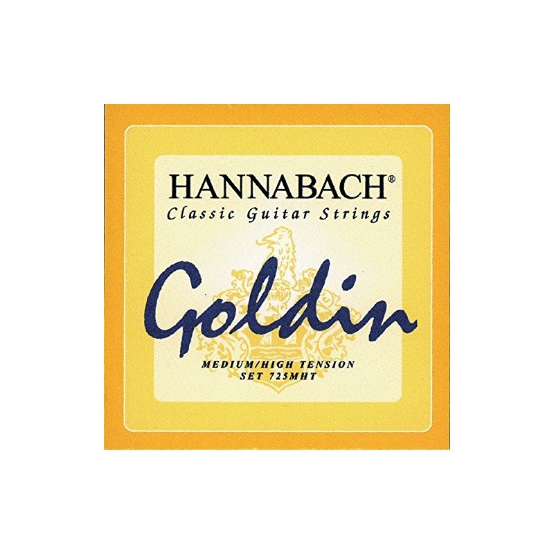Hannabach Classical Guitar Strings Series 725 Medium/High Tension Goldin -