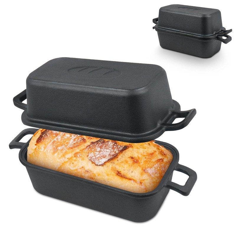 Demine Cast Iron Loaf Pan with Lid 9x5 Inch –