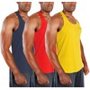 DEVOPS 3 Pack Men's Y-Back Dri Fit Muscle Gym Workout