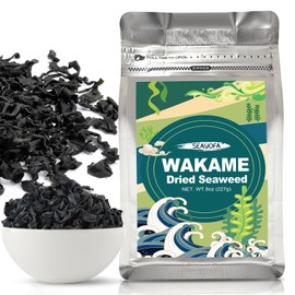 8Oz Dried Wakame Seaweed – 100% Natural Sea Vegetable for Miso Soup, Seaweed Salad, Ramen, Stir-Fry, Camping Meals & Asian Cooking, Gluten-Free, Vegan-Friendly