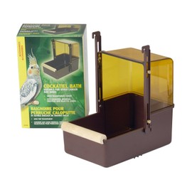 Living World Cockatiel Bird Bath, Brown and Topaz