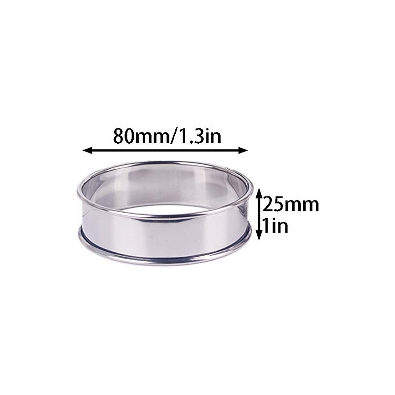 Uncle Jack 4 Pack Double Rolled English Muffin Rings, Stainless