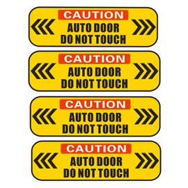 HMDZMR Automatic Door Stickers 4pc Vehicle Sliding Van Door Window Sticker 4.8 x 1.6 inch Self Adhesive Do Not Touch Sign Automatic Open Sign Automatic Sliding Doors Sticker