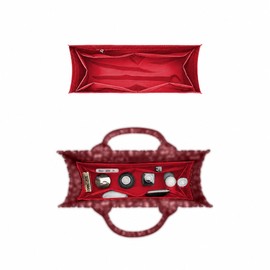 GIVLEFLY Purse Organizer Insert, Light Weight Tote Bag Insert,Multiple Pockets More Suitable for Storage,Handbag Dividers for Inside Purse，Fit for Book Tote,Onthego and More(Red,Large)