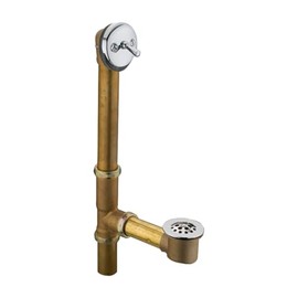 Highcraft 1-1/2 Inch Trip Lever Bath Waste and Overflow Drain, 20 Gauge Brass Trip Lever Assembly with Chrome Faceplate - For 18-24" Bathtub