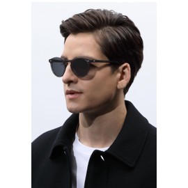 CARFIA Acetate Vintage Round Polarized Sunglasses for Men UV400 Lenses Hand-crafted Frame