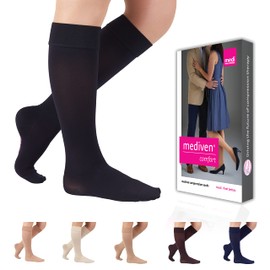 Mediven Comfort 20-30mmHg Petite Knee High Closed Toe : Ebony Size I