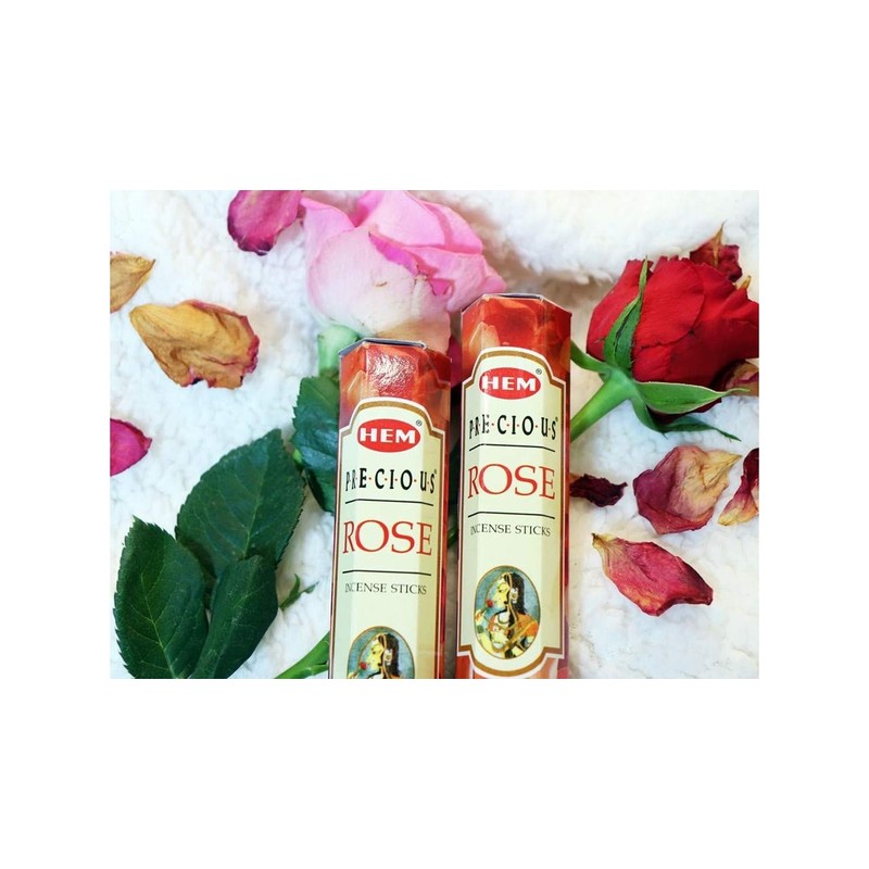 Hem Precious Incense Sticks, Rose (Pack of 2 Boxes) Total